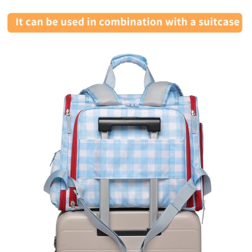 Pet Backpack Carrier for Small Dogs Medium Cats, Puppies,Breathable and Collapsible Design, Portable Travel Bag for Bearded Dragon,Rabbit Cage (Blue, Small) - color: blue, size: Small