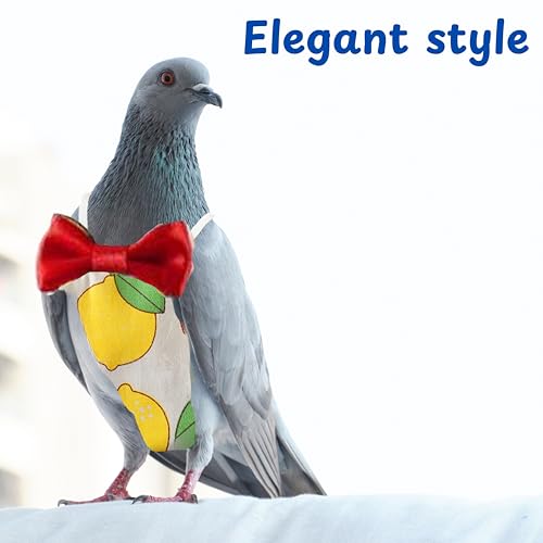 Pigeon Diaper Harness and Bird Leash Set, Birds Diapers for Pigeons and Leash Pigeon Harnesses, Diapers for Birds Cockatiel Parrot Parakeet, Macaw Harness and Leashes Pants (L-Yellow Lemon)