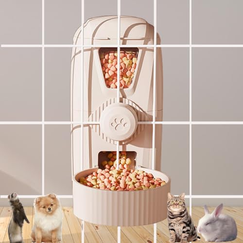 Hanging Cage Automatic Pet Food Water Dispenser 34oz, Large Capacity Feeder Gravity Refill Food and Siphon Suction Water Set for Dog Cat Rabbit Chinchilla and Ferret (Food Dispenser) - color: Food Dispenser