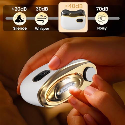 Electric Nail Clipper, Electric Automatic Nail Clippers with Light Nail Trimmer 2 Speeds Automatic Nail Clipper Storage Compartment with Debris, for Adults, the Elderly, and Children(Black) - color: Black