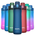 Opard Zip 20oz Plastic Water Bottle Dishwasher Safe, Leakproof Flip-Top Lid, BPA Free Tritan, Wide Mouth Reusable Kids Water Bottle for School Hiking Commuting Outdoor Travel and Gym - color: Midnight Blue, style: 20 oz - Fast Flow