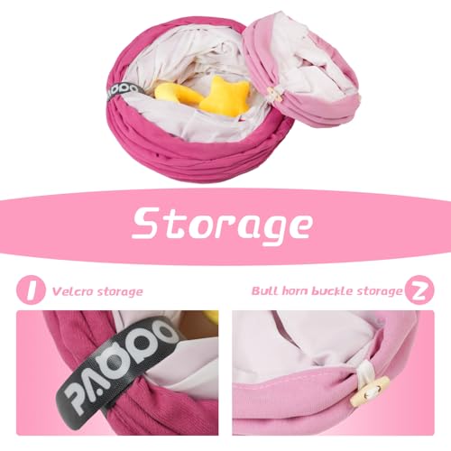 Cat Tunnel, Large Indoor Durable Collapsible Interactive Cat Tube with Peek-A-Boo Hole, Hanging Toys, and Crinkly Paper Lining - Cute Tunnel for Cats, Kittens, Puppies & Rabbits, Pink - color: PINK
