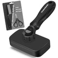 3PCS Cat Grooming Supplies, Cat Brush & Nail Clipper/Trimmer & Flea Comb for Shedding Indoor Cats Essentials Stuff Accessories (Black) - color: Black