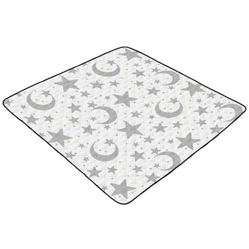 Baby Play Mat Stars Moon Pastel Grey 50 x 50 Playpen Mats for Floor Play Gym Crawling Mat Non-Slip Cushioned Baby Playmat for Infants, Babies, Toddlers - color: multi 7