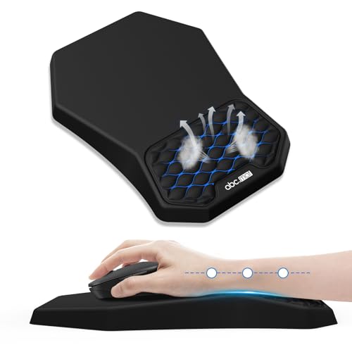 Ergonomic Mouse Pad Wrist Rest Support for Carpal Tunnel Pain Relief | Massage Design Mousepad, Memory Foam, Non-Slip PU Base for Computer Desk, Black - color: Black