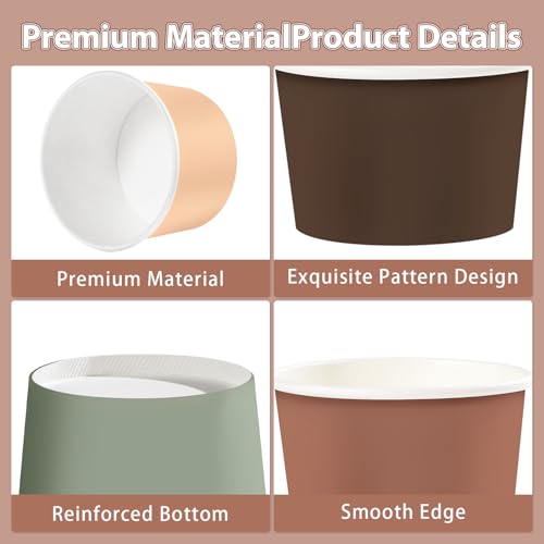 120Pcs 12oz Woodland Ice Cream Cups for Hot or Cold Food | Green Brown Dessert Bowls Disposable Forest Theme Large Snack Cups for Sundae Frozen Treat Birthday Baby Shower Party Favor - style: Jungle Cup