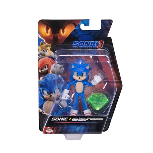 Sonic The Hedgehog Sonic 3 Movie 5" Action Figures: Sonic with Emerald Wave #3 | Sonic The Hedgehog Movie 5 Inch Action Figure Wave 3 - Sonic with Emerald - color: Sonic With Emerald