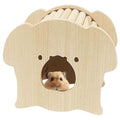 Hamster Wooden Hideout House Natural Wood Pet Rats Climbing Play Hut Hideaway Room for Small Chicken Hedgehogs Chinchilla Habitat Pet Cage Accessories (B) - style: B