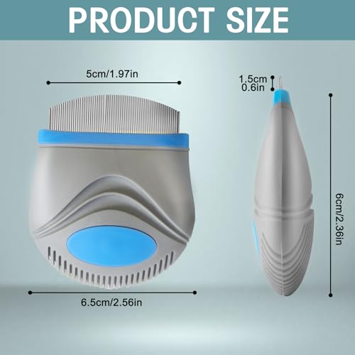 PET Facial Grooming Comb，Stress-free Tear Stain Remover for Dogs & Cats | Stainless Steel Tear Stain Remover，Gentle Round-Head Grooming Tool，Cat Grooming Kit，Lightweight & Portable Pet Grooming Brush