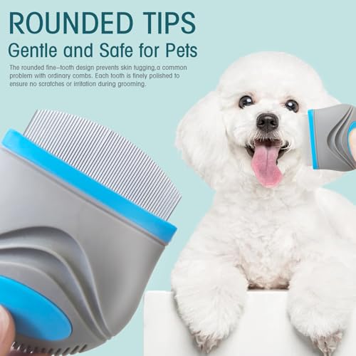 PET Facial Grooming Comb，Stress-free Tear Stain Remover for Dogs & Cats | Stainless Steel Tear Stain Remover，Gentle Round-Head Grooming Tool，Cat Grooming Kit，Lightweight & Portable Pet Grooming Brush