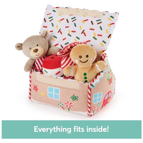 GUND Baby Play Soft Collection, My First Gingerbread House 5-Piece Playset with Rattle, Squeaker and Crinkle Plush Toys, Sensory Toy for Babies, 7.5” - style: Gingerbread House