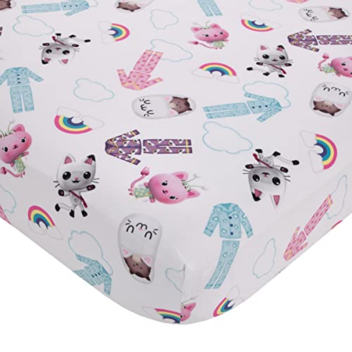 DreamWorks Gabby's Dollhouse Dream It Up Pink and Purple Kitty Fairy 2 Piece Toddler Sheet Set - Fitted Bottom Sheet and Reversible Pillowcase - color: Gabby's Dollhouse Dream It Up