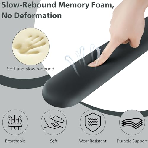 Mouse Pad and Keyboard Wrist Rest, 3-in-1 Gel Memory Foam Ergonomic Mouse Pad with Wrist Rest Set, Gaming Mousepad Arm Cushion Support for Computer Office Desk Accessories Cute Setup, Charcoal - color: Charcoal