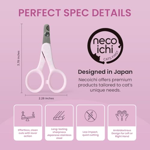 Necoichi Purrcision Stainless Steel Cat Nail Clipper, Made in Japan (Lilac) - style: Lilac