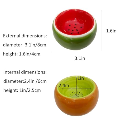 Hamiledyi 2PCS Hamster Bowl Ceramic Food Water Feeding Dish for Dwarf Syrian Hamsters Gerbils Rats Mice Sugar Glider