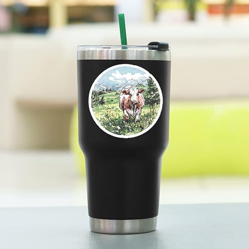 100 PCS Cow Stickers Pack – Waterproof Vinyl Decals for Water Bottles, Laptops, Phones, Notebook, Cars – Cool Vibrant Graphics for Cow Enthusiast - color: Cow