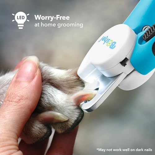 LED Large Dog Nail Clippers with Quick Sensor, Light, and Safety Guard, Pet's Sharp Toenail Cutter and File - size: LED - Large/Medium