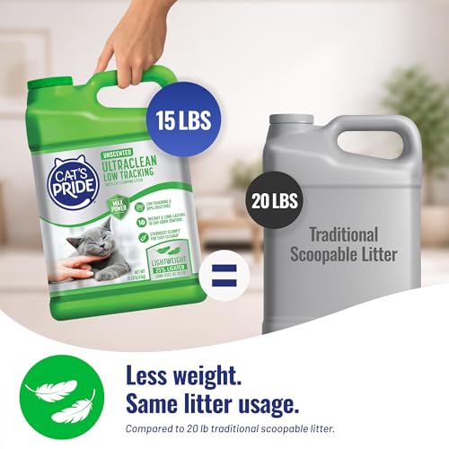 Cat's Pride UltraClean Low Tracking Powerful Clumping Litter Unscented 15lb - size: 15 Pound, style: Unscented Low Tracking