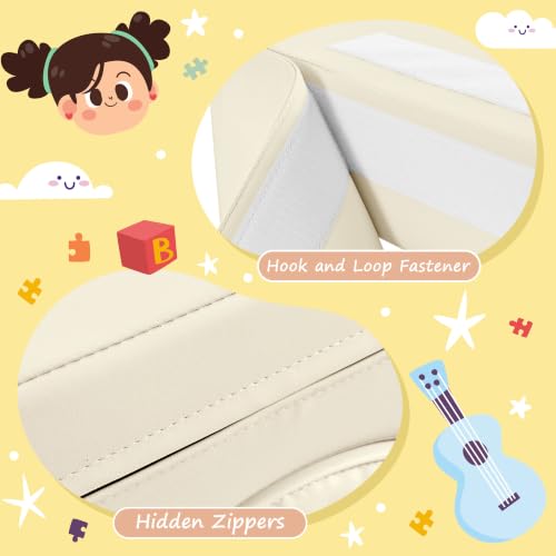 Merax Indoor Soft Foam Tunnel Climber, Toddler Climbing Toys with Tunnel | Soft Climb and Crawl Playset Baby Soft Foam Blocks with Steps and Ramp, 7-piece - color: Pastel Cream