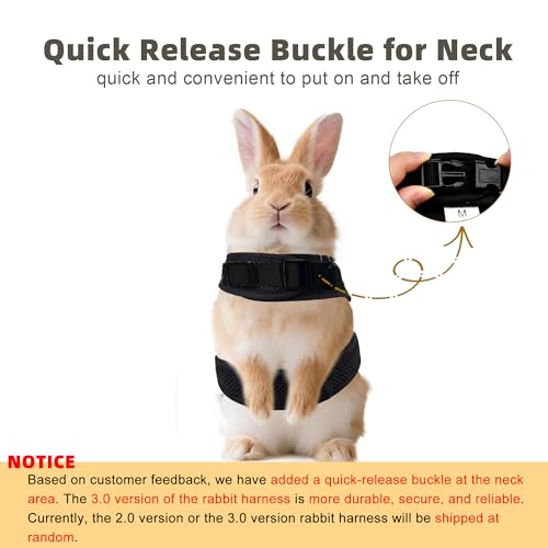 Breathable Bunny Harness and Leash Set with Cute Bow, Black S | Adjustable Vest, Escape Proof, Quick-Release Buckle, for Rabbits, Kittens, Ferrets & Small Pets, Walking & Outdoor - color: Black, size: S