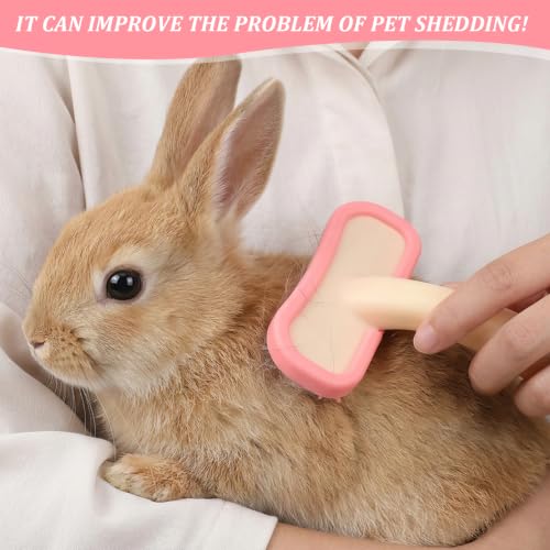 2Pcs Soft Silicone Small Animal Massage Comb Rabbit Brush | Practical Bunny Brush for Grooming, Bunny Grooming Kit, Small Pets Brushes for Rabbits, Cats, Dogs, Kittens & Puppies