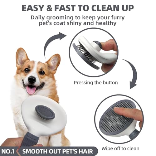 6-in-1 Grey Pet Grooming Kit: Hair Brush, Towel, Washing Gloves, Slicker Brush, and Shampoo Scrubber for Dogs and Cats - color: 6-Bath-Grey