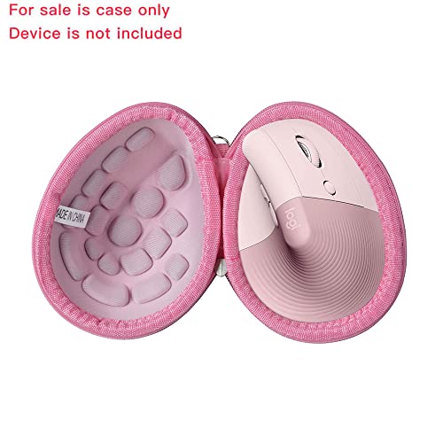 Adada Hard Travel Case for Logitech Lift Vertical Ergonomic Mouse (Pink) - color: Pink