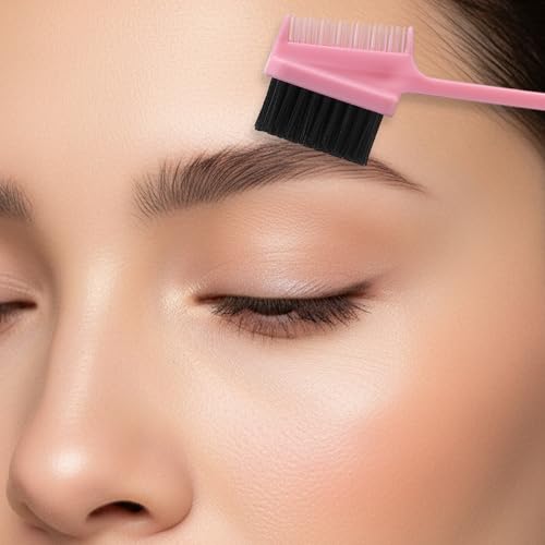 14 Pcs 3 in 1 Hair Edge Brushes, Double Sided Hair Combs, Rat Tail Comb, Smooth Comb Grooming, Natural Styling Eyebrow Combs for Women, 6 Colors