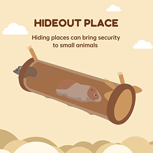 Bunny Guinea Pig Hideout Collapsible, Rat Ferret Tube Hideway, Small Animal Tunnel Toy Cage Accessories for Hedgehog Chinchillas Rabbit - color: Double pass tunnel-giraffe