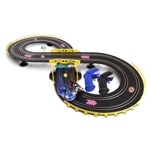 NKOK Sonic & Shadow Figure-8 Slot Car Race Track Set with Lap Counter | Officially licensed – includes 2 Sonic the Hedgehog vehicles, 2 controllers, 16 track pieces, and working lights Ages 5+ - style: Sonic & Shadow