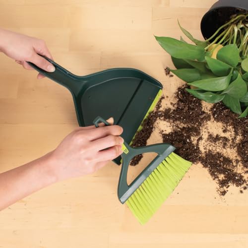 Pine-Sol Mini Dustpan and Brush Set | Nesting Snap-On Design | Portable, Compact Dust Pan and Hand Broom for Cleaning, Green - size: (Pack of 1)
