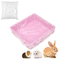 100 Pcs Clear Plastic Disposable Cage Liners for Trays Max 14x13x2in, Leak-Proof & Convenient Rabbit Cage Liner Bag Bulk Pack for Small Animals, Hamster Rabbits Pet Supplies Litter Box Liner