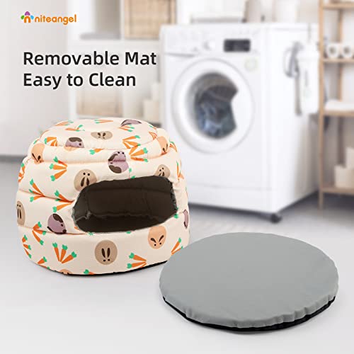 Niteangel Bunny Bed Big Guinea Pig Cave House Hideout for Rabbit Ferret Chinchilla Degu Hedgehogs Squirrel and Other Small Animals - color: Semicircle Bed
