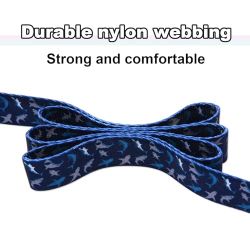 Dog Leash for Small Dogs, 5ft Dog Lead with Padded Handle, Soft Nylon Dog Leash for Walking, Deep Blue Shark - color: Deep Blue Shark, size: 5/8in x 5ft - Single Handle
