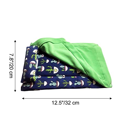 Dnoifne Reptile Sleeping Bag, Reptile Pets' Sleeping Bag Set with Pillow and Blanket, Hideout Habitat with Soft Warm for Bearded Dragon Leopard Gecko Lizard (Blue) - size: Blue Rectangle