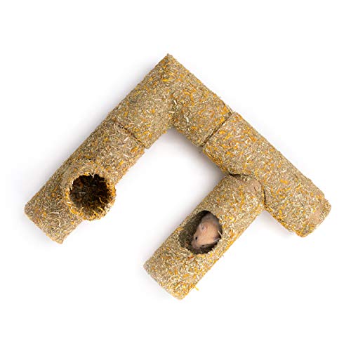 Niteangel Creative & Composable Hamster Tunnel - DIY & Build Unique Tube Burrow as Hideout for Small Sized Animals Like Hamsters Mouse Gerbils Mice (Tunnel W/Hole) - size: Tunnel W/ Hole