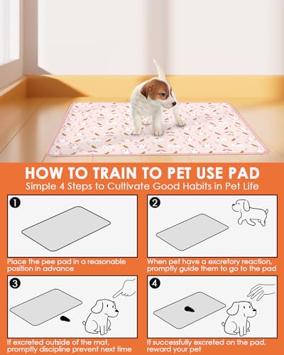 Bissap 2 Packs Guinea Pig Cage Liners, 18''X24'' Washable Guinea Pig Pee Pads Non Slip Reusable Fast and Super Absorbent Bedding for Small Animals Rabbit Hamster Chinchillas Rat - Pink - color: Pink, size: 18'' x 24''