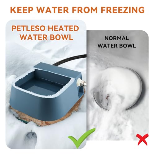 Automatic Heated Water Bowl for Dogs Cats, Outdoor Heated Dog Bowl with Auto Fill, 2L Winter Heating Waterer Provide Drinkable Water for Chickens, Rabbits, Birds, Goats, Feral Animal - size: 2L(Blue)