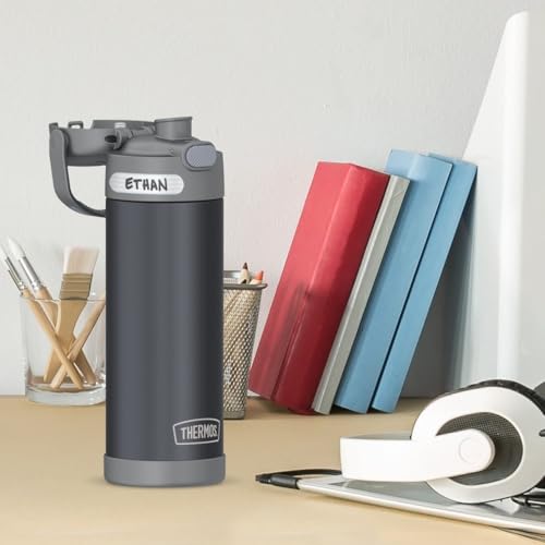 THERMOS FUNTAINER Water Bottle with Spout, 16oz, Matte Charcoal | Kids Stainless Steel Insulated Water Bottle, Keeps Drinks Cold Longer for School & Play, BPA-Free - color: Matte Charcoal, size: 16 Ounces