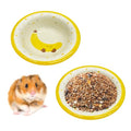 kathson Hamster Ceramic Food Bowl Small Animal Bowls with Banana Pattern for Cage Guinea Pig Anti-Turning Food and Water Dish Pet Feeder for Gerbil Hedgehog 2PCS