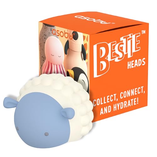 Bestie Replacement Head, Detachable Soft Silicone Character Topper, Straw | Fits the 16 oz Insulated Bottle, Easy to Swap & Clean, BPA Free - color: Sheep Replacement Head