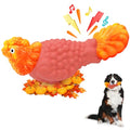 WinTour Tough Dog Toys for Aggressive Chewers, Dog Chew Toys for Large Dogs, Turkey Indestructible Squeaky Dogs Toy to Keep Them Busy - color: Orange