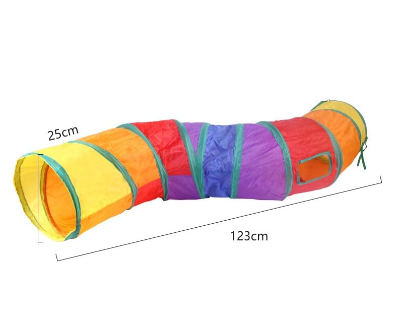 Rainbow Cat Tunnel with Ball Kitten Toy Small Animal Play Tube Rabbit S Way | Interactive Ball, Large, Indoor Outdoor, For Cats Kittens Rabbits