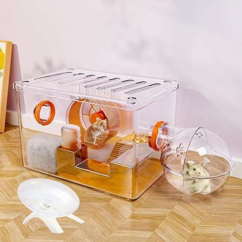 7" Small Animal Flying Saucer Running Wheel, Does not Produce Noise, for Hamsters, Hedgehogs, Guinea Pigs, and Other Small Animals to Ensure The Safety of Sports (White) - color: White