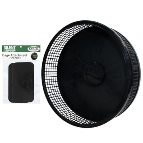 Silent Runner Pro | Sugar Glider Exercise Wheel (Black with Attachment) - color: Black with Attachment