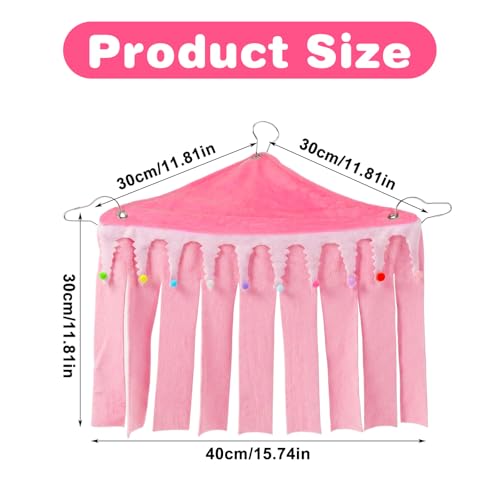 Guinea Pig Hideout, Small Animal Hideout Corner Fleece Tent with Hammock | Guinea Pig Cage Accessories for Bunny, Chinchilla, Hamster (Pink, 30x40x30cm)