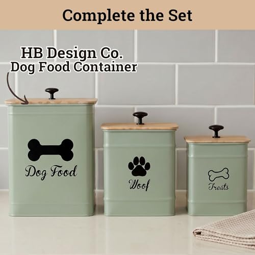 Dog Treat Container Set of 2 with Airtight Bamboo Lids - 8x6 & 7x5 inch | Fits All Popular Treats, Up to 20 Cups Combined Capacity, Airtight Bamboo Lid, Easy Open Lid, Dent-Resistant Durable Metal - color: Sage Green - Large