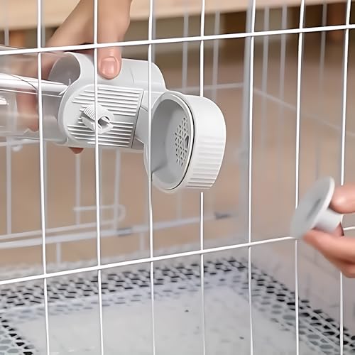 GPY Automatic Hanging Gravity Pet Feeder and Water Dispenser Set | Automatic Rabbit Bunny Feeder and Guinea Pig Water Bottle Water Dispenser for Dogs Cats Pets Animals Large Capacity (Grey) - color: Grey