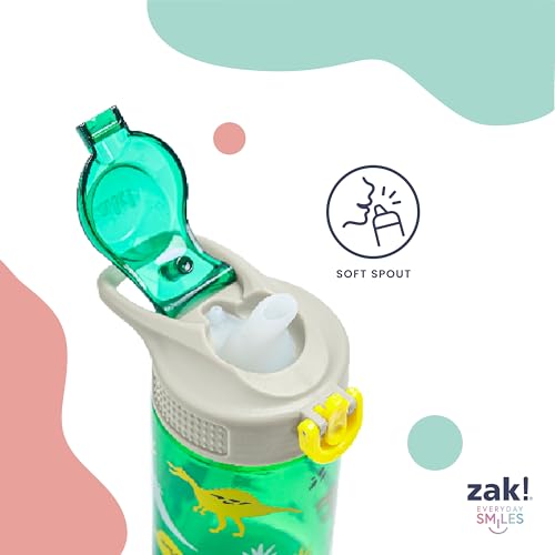 Zak Designs Princess Sage 16oz Leak-Proof Straw Kids Water Bottle, 2-Pack | BPA Free Durable Plastic, Cupholder Friendly, Dishwasher Safe, Easy to Clean, Lid Lock, Handle, For School, Home, Travel - color: Disney Princess (Ariel, Cinderella, Jasmine, Moan