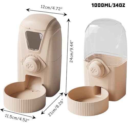 Hanging Cage Automatic Pet Food Water Dispenser 34oz, Large Capacity Feeder Gravity Refill Food and Siphon Suction Water Set for Dog Cat Rabbit Chinchilla and Ferret (Food and Water Dispenser) - color: Food and Water Dispenser